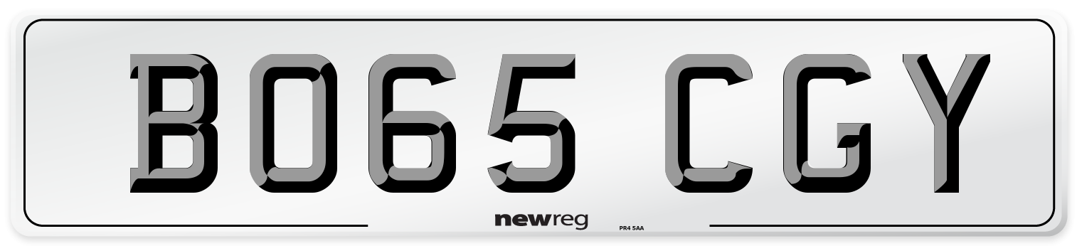 BO65 CGY Number Plate from New Reg